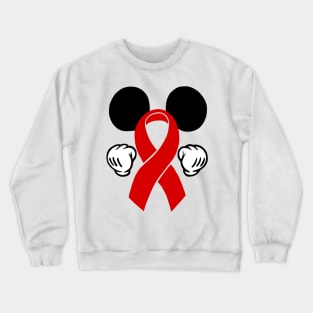 Mouse ears Awareness Ribbon (Red) Crewneck Sweatshirt